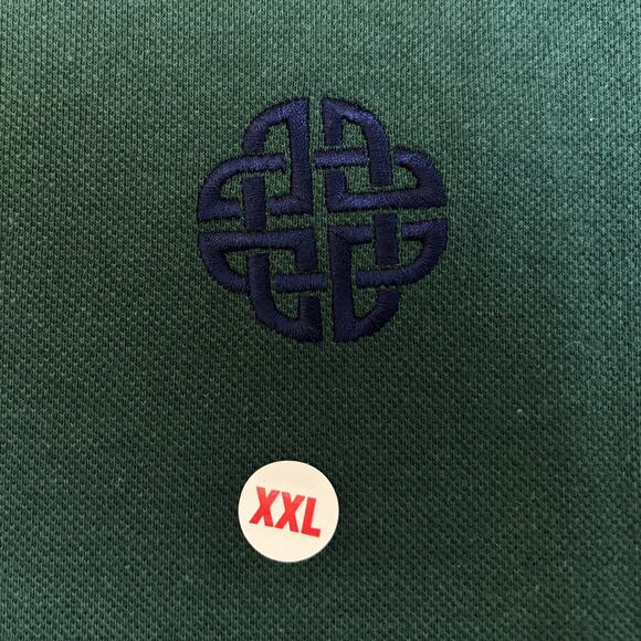 Celtic Fashion Polo Mens XXL Trinity Knot Embroidered Logo Irish Rugby Dark Wash - Picture 3 of 9